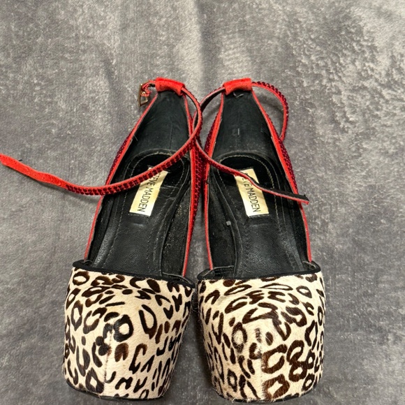 SM /PLATFORM LEOPARD PRINT RED RHINESTONE - Picture 3 of 10